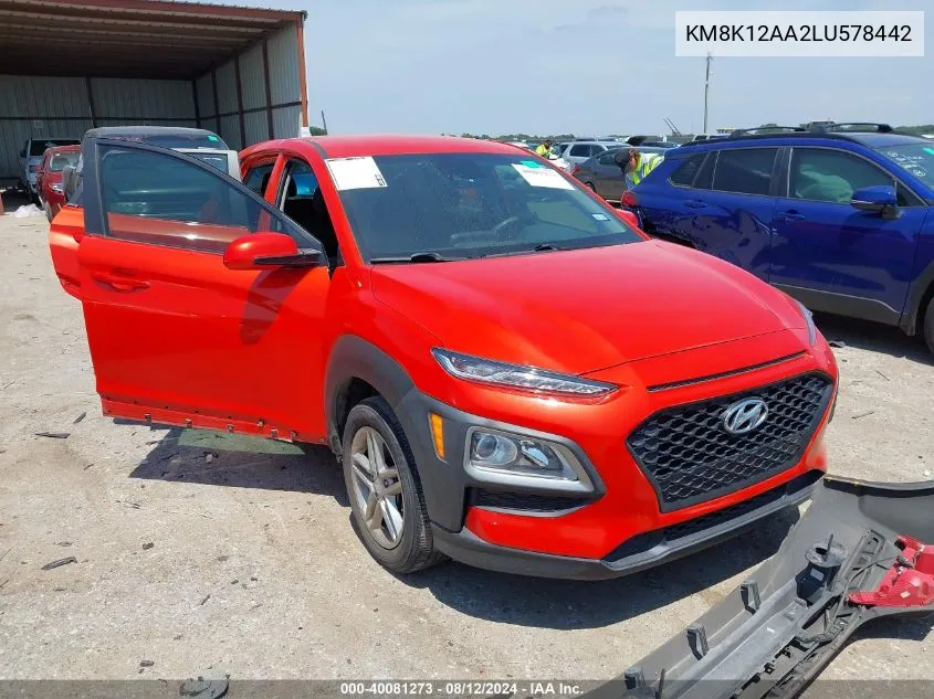 KM8K12AA2LU578442 2020 Hyundai Kona Se