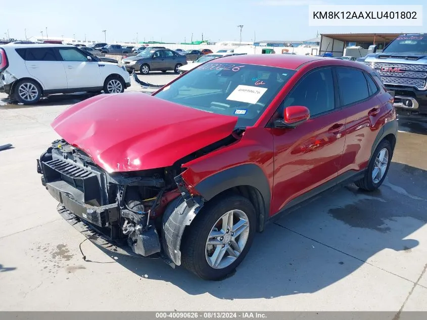 KM8K12AAXLU401802 2020 Hyundai Kona Se