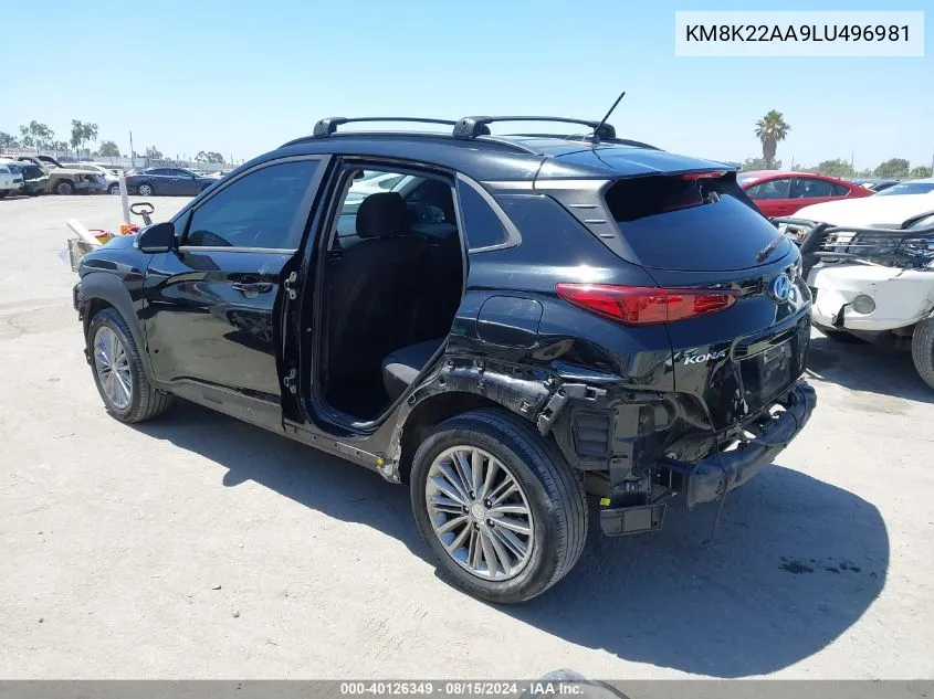 KM8K22AA9LU496981 2020 Hyundai Kona Sel