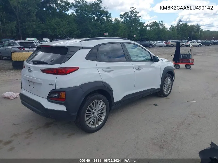 KM8K2CAA6LU490142 2020 Hyundai Kona Sel