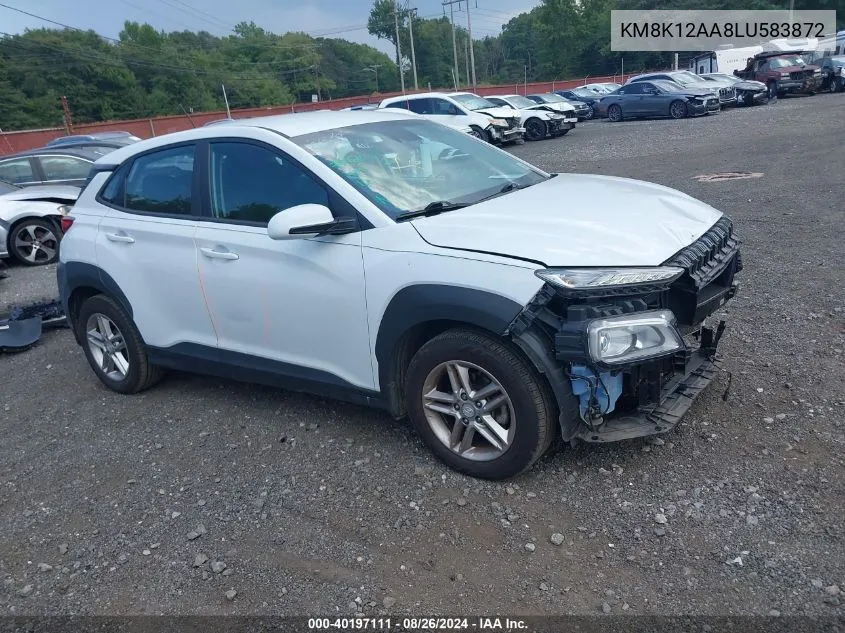 2020 Hyundai Kona Se VIN: KM8K12AA8LU583872 Lot: 40197111