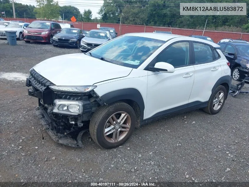 2020 Hyundai Kona Se VIN: KM8K12AA8LU583872 Lot: 40197111