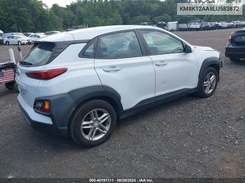 2020 Hyundai Kona Se VIN: KM8K12AA8LU583872 Lot: 40197111