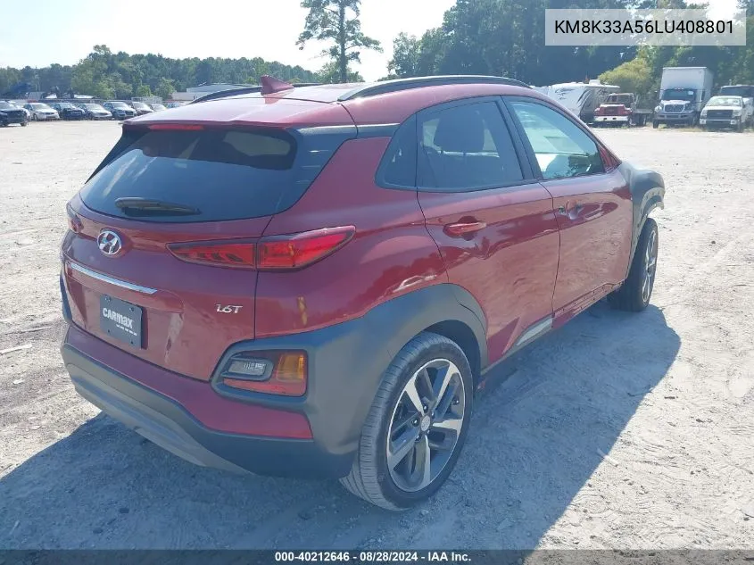 KM8K33A56LU408801 2020 Hyundai Kona Limited