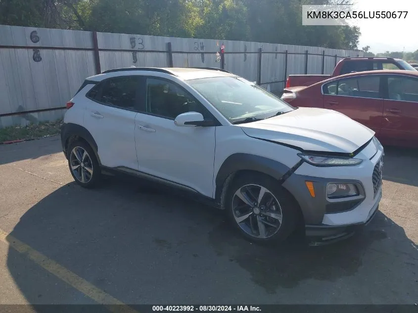 2020 Hyundai Kona Limited VIN: KM8K3CA56LU550677 Lot: 40223992