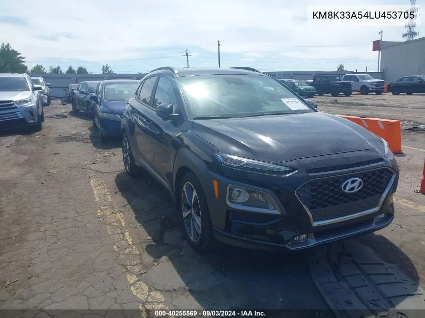 2020 Hyundai Kona Limited VIN: KM8K33A54LU453705 Lot: 40255569