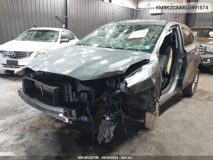 2020 Hyundai Kona Sel VIN: KM8K2CAA8LU491874 Lot: 40325798