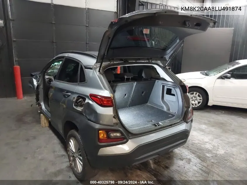 2020 Hyundai Kona Sel VIN: KM8K2CAA8LU491874 Lot: 40325798