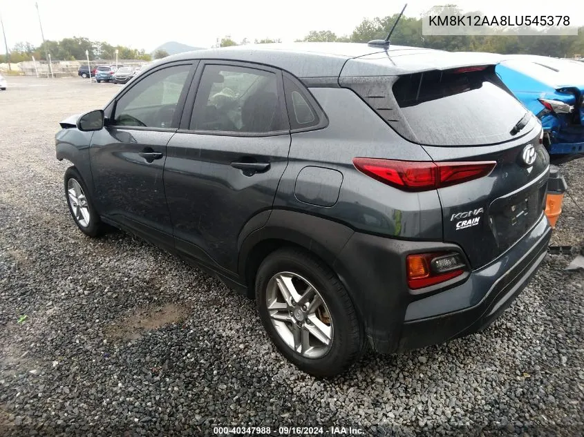 2020 Hyundai Kona Se VIN: KM8K12AA8LU545378 Lot: 40347988