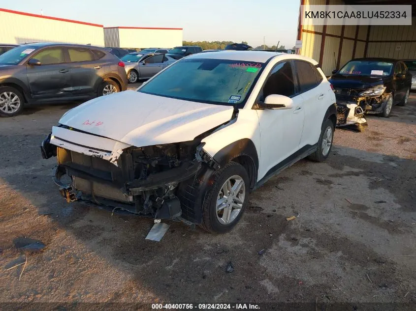 2020 Hyundai Kona Se VIN: KM8K1CAA8LU452334 Lot: 40400756