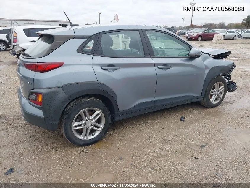 2020 Hyundai Kona Se VIN: KM8K1CAA7LU568088 Lot: 40467452