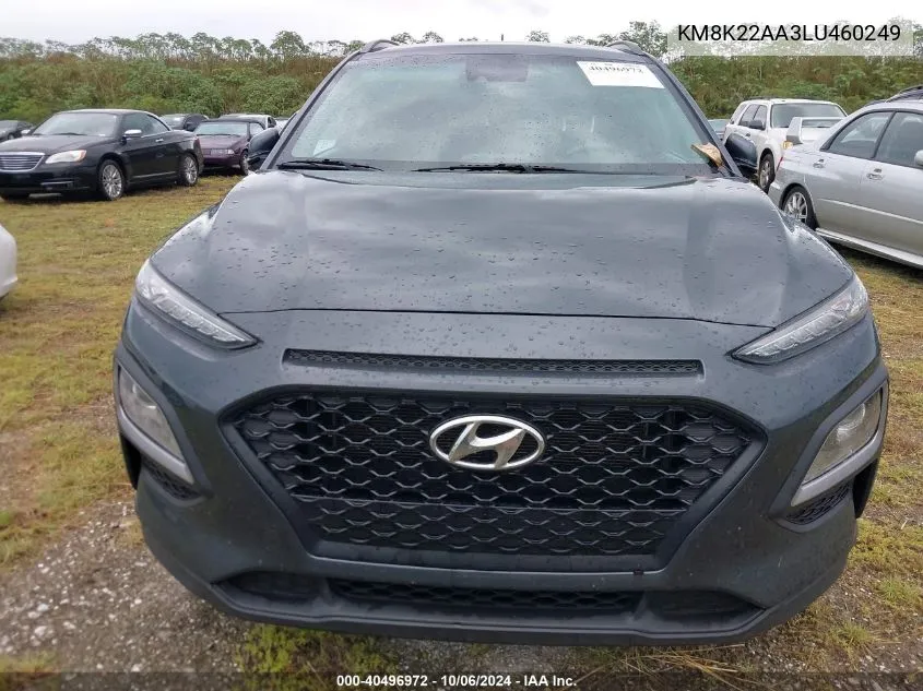 2020 Hyundai Kona Sel VIN: KM8K22AA3LU460249 Lot: 40496972