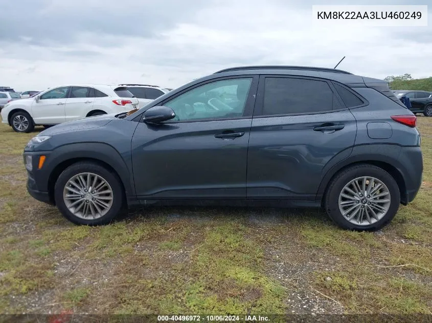 2020 Hyundai Kona Sel VIN: KM8K22AA3LU460249 Lot: 40496972