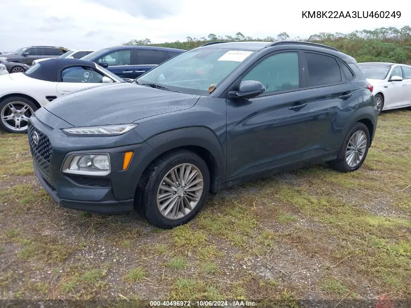 2020 Hyundai Kona Sel VIN: KM8K22AA3LU460249 Lot: 40496972