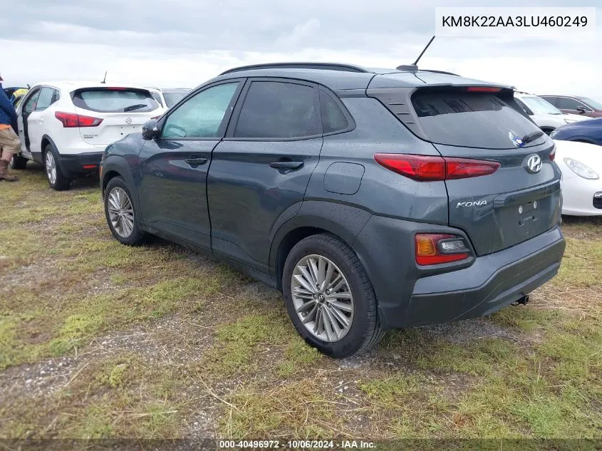 2020 Hyundai Kona Sel VIN: KM8K22AA3LU460249 Lot: 40496972