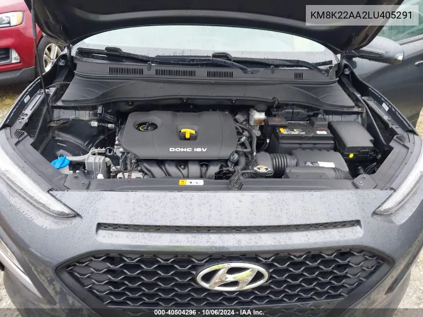 2020 Hyundai Kona Sel VIN: KM8K22AA2LU405291 Lot: 40504296