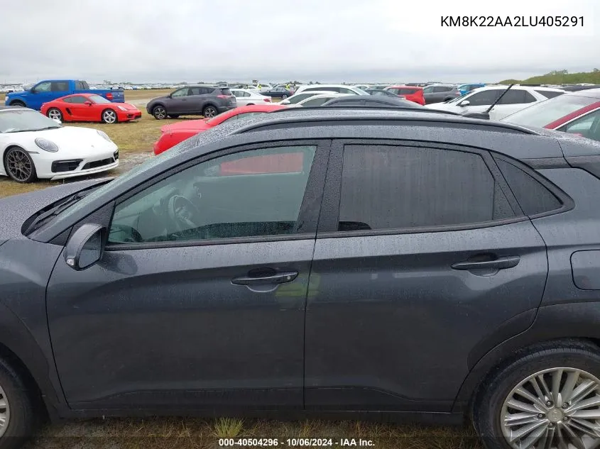 2020 Hyundai Kona Sel VIN: KM8K22AA2LU405291 Lot: 40504296