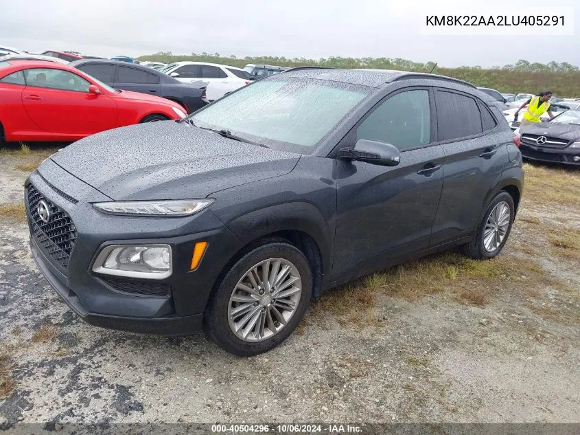 2020 Hyundai Kona Sel VIN: KM8K22AA2LU405291 Lot: 40504296