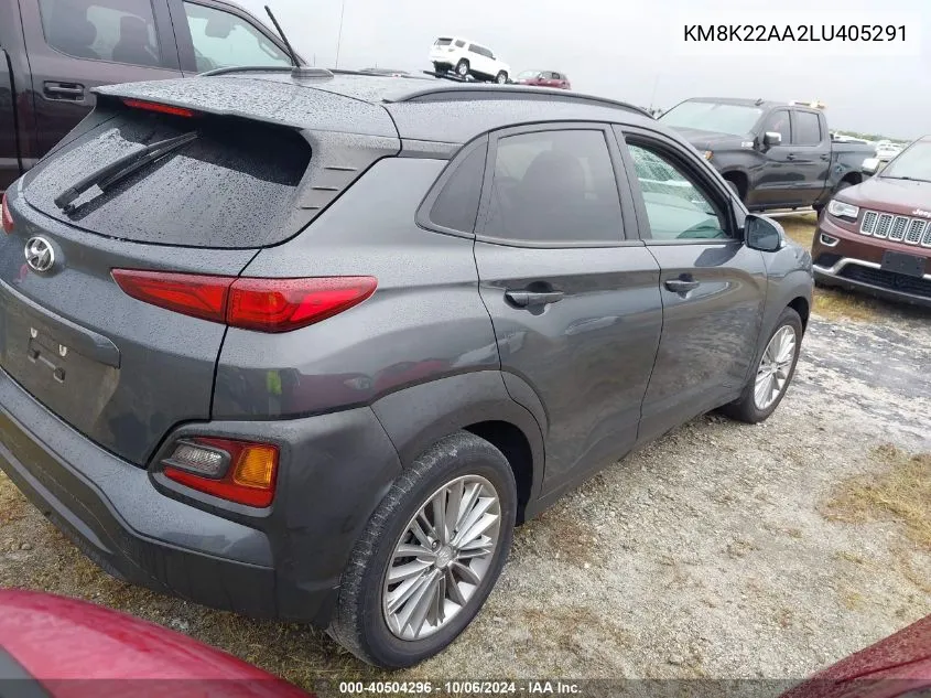 2020 Hyundai Kona Sel VIN: KM8K22AA2LU405291 Lot: 40504296