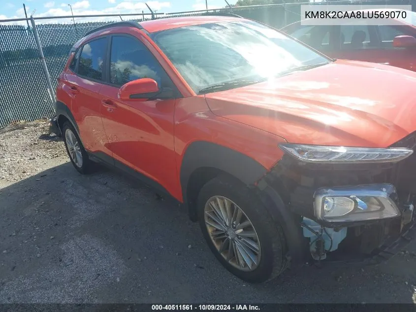 2020 Hyundai Kona Sel VIN: KM8K2CAA8LU569070 Lot: 40511561