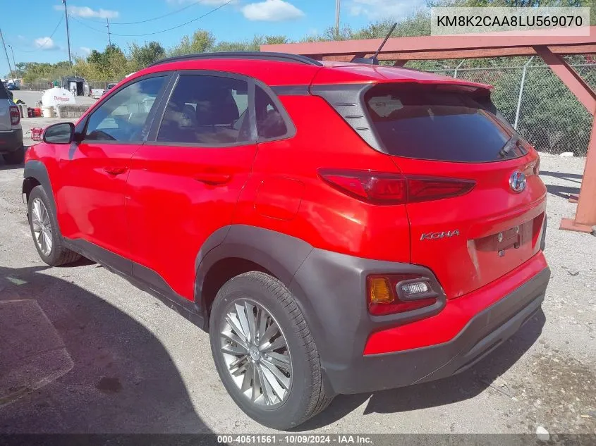 2020 Hyundai Kona Sel VIN: KM8K2CAA8LU569070 Lot: 40511561