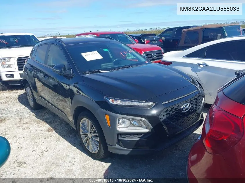 2020 Hyundai Kona Sel VIN: KM8K2CAA2LU558033 Lot: 40518613