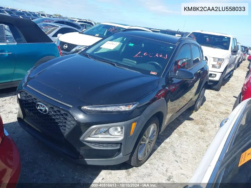 2020 Hyundai Kona Sel VIN: KM8K2CAA2LU558033 Lot: 40518613