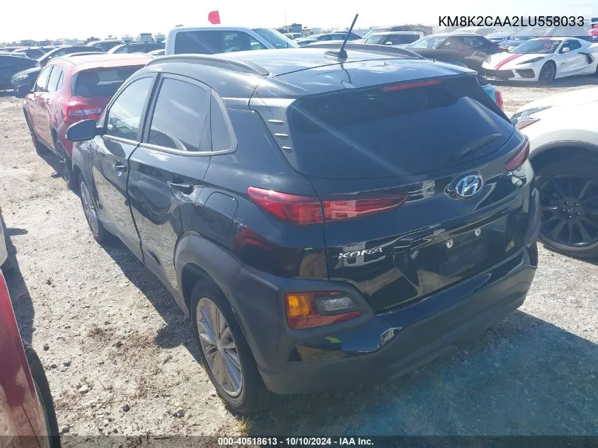 2020 Hyundai Kona Sel VIN: KM8K2CAA2LU558033 Lot: 40518613