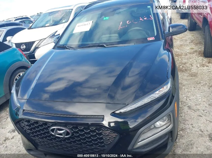 2020 Hyundai Kona Sel VIN: KM8K2CAA2LU558033 Lot: 40518613