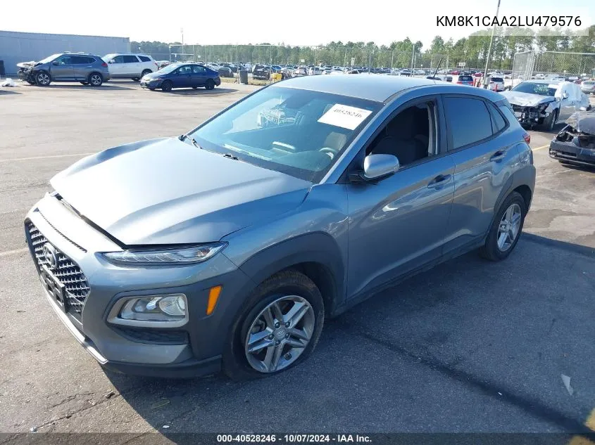 2020 Hyundai Kona Se VIN: KM8K1CAA2LU479576 Lot: 40528246