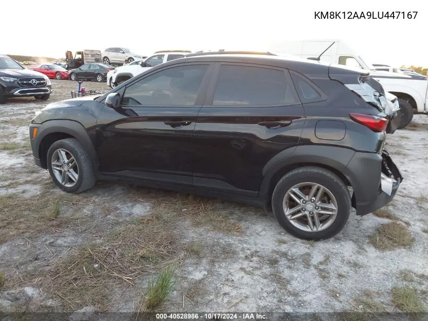 2020 Hyundai Kona Se VIN: KM8K12AA9LU447167 Lot: 40528986