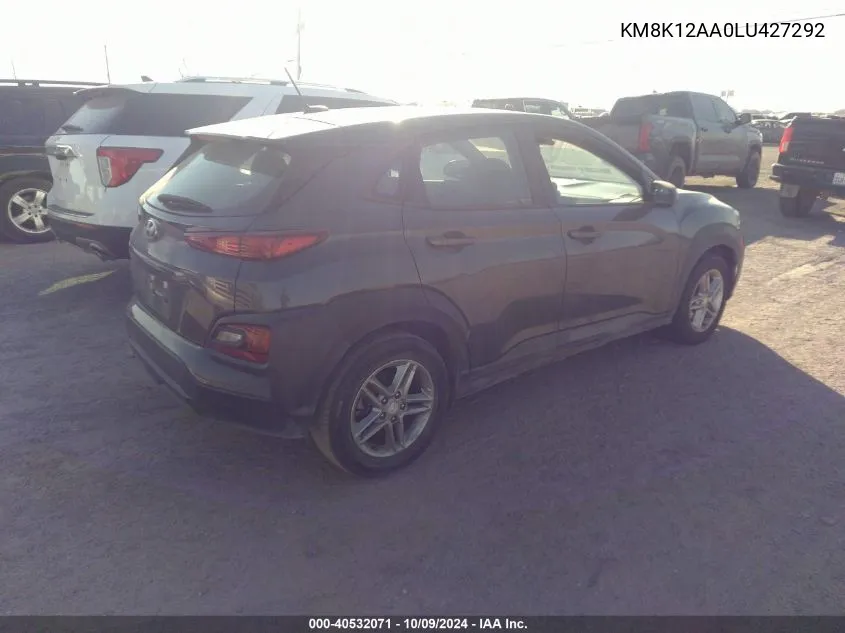 2020 Hyundai Kona Se VIN: KM8K12AA0LU427292 Lot: 40532071