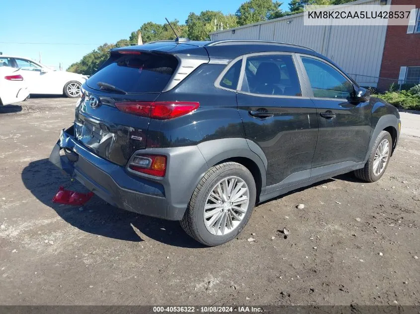 2020 Hyundai Kona Sel VIN: KM8K2CAA5LU428537 Lot: 40536322