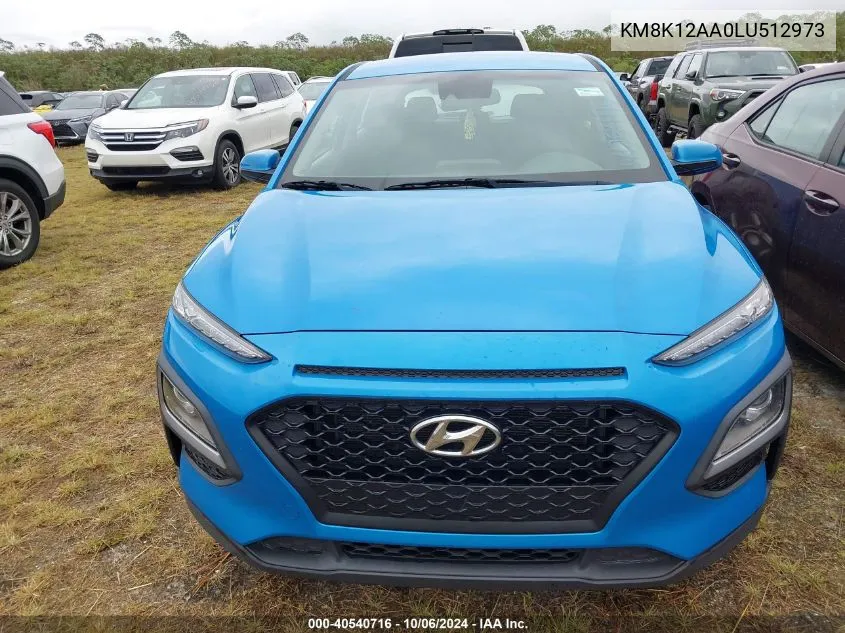 2020 Hyundai Kona Se VIN: KM8K12AA0LU512973 Lot: 40540716