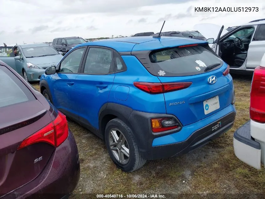 2020 Hyundai Kona Se VIN: KM8K12AA0LU512973 Lot: 40540716