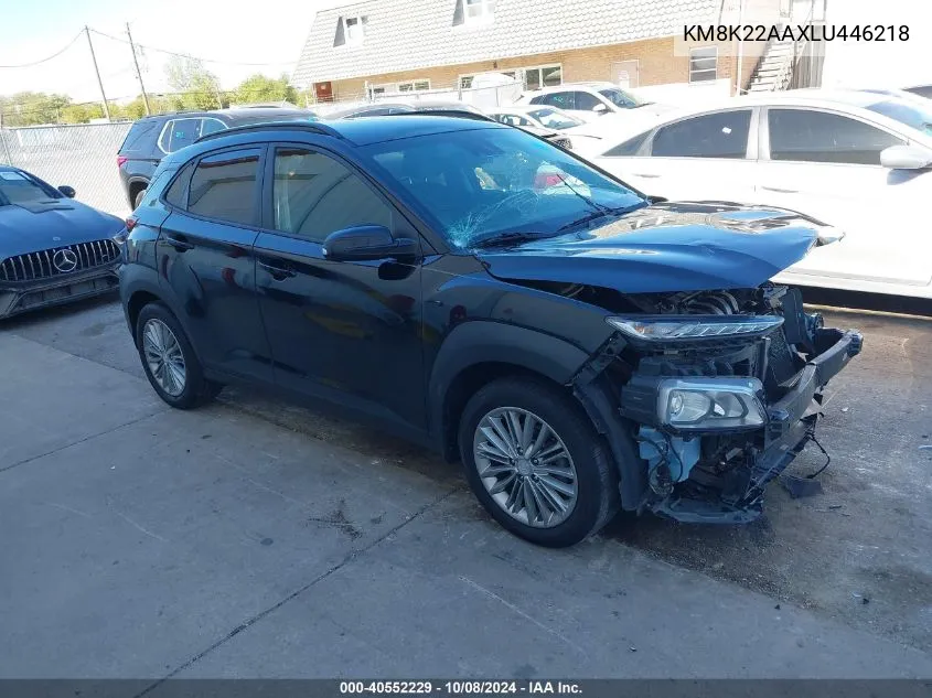 2020 Hyundai Kona Sel VIN: KM8K22AAXLU446218 Lot: 40552229