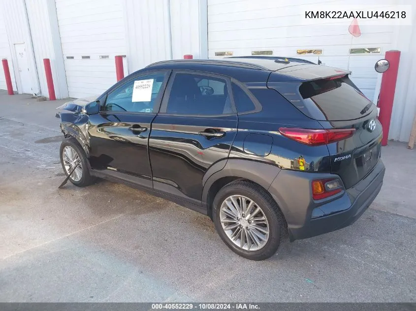 2020 Hyundai Kona Sel VIN: KM8K22AAXLU446218 Lot: 40552229