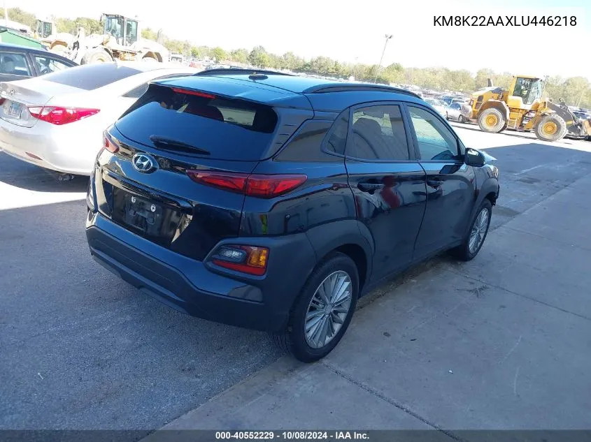 2020 Hyundai Kona Sel VIN: KM8K22AAXLU446218 Lot: 40552229