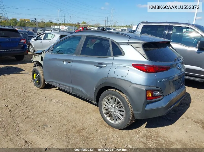 2020 Hyundai Kona Sel Plus VIN: KM8K6CAAXLU552372 Lot: 40570331