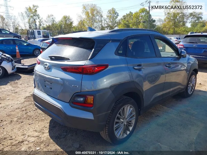 2020 Hyundai Kona Sel Plus VIN: KM8K6CAAXLU552372 Lot: 40570331