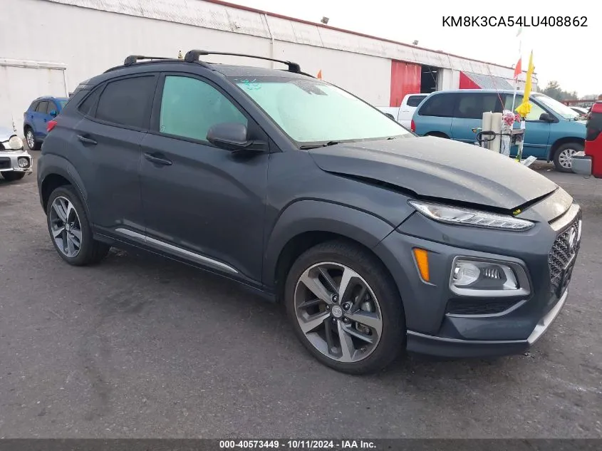 2020 Hyundai Kona Limited VIN: KM8K3CA54LU408862 Lot: 40573449