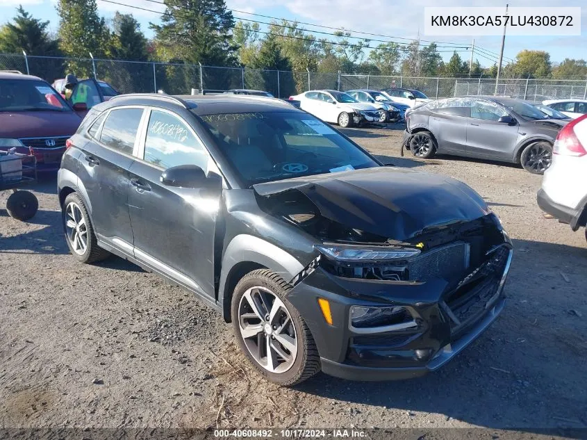 2020 Hyundai Kona Limited VIN: KM8K3CA57LU430872 Lot: 40608492