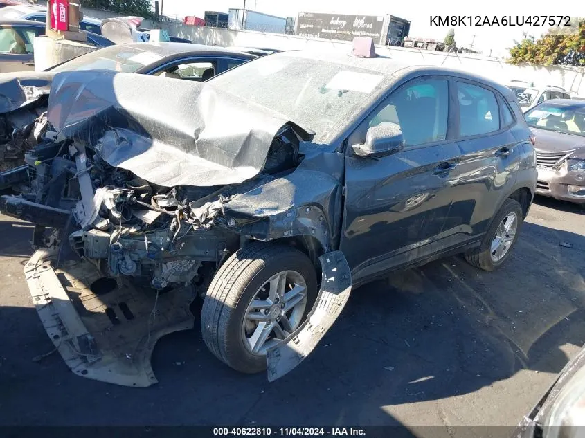 2020 Hyundai Kona Se VIN: KM8K12AA6LU427572 Lot: 40622810