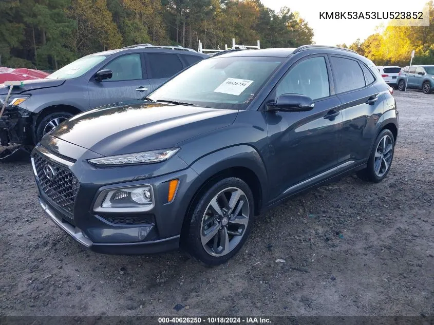 2020 Hyundai Kona Ultimate VIN: KM8K53A53LU523852 Lot: 40626250