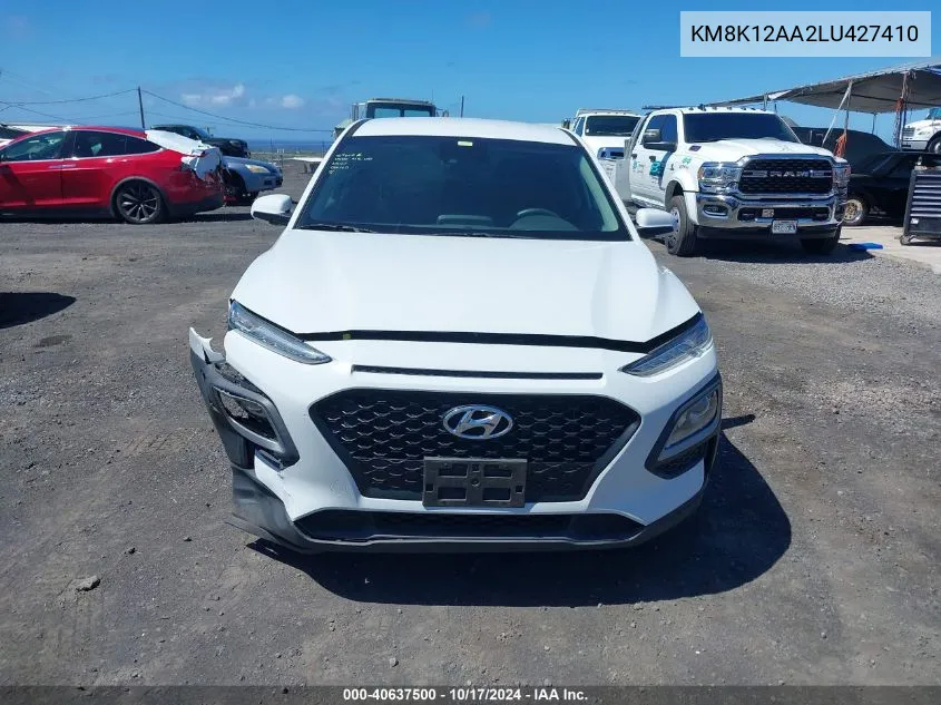 2020 Hyundai Kona Se VIN: KM8K12AA2LU427410 Lot: 40637500