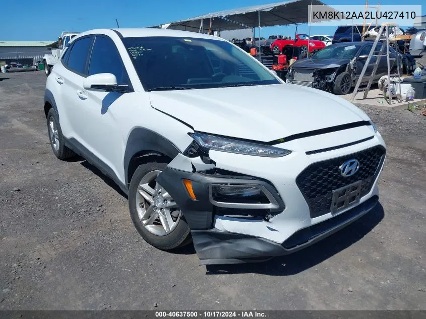 2020 Hyundai Kona Se VIN: KM8K12AA2LU427410 Lot: 40637500