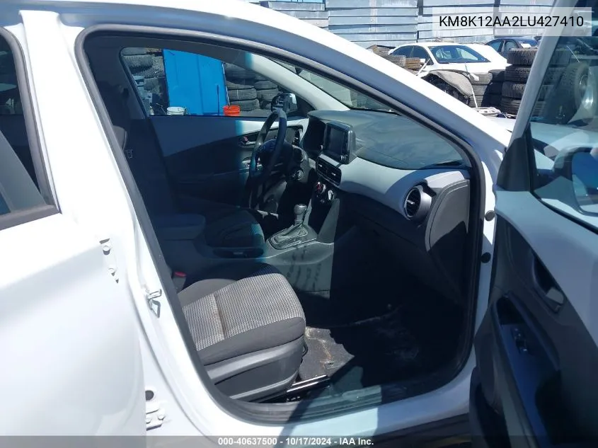 2020 Hyundai Kona Se VIN: KM8K12AA2LU427410 Lot: 40637500