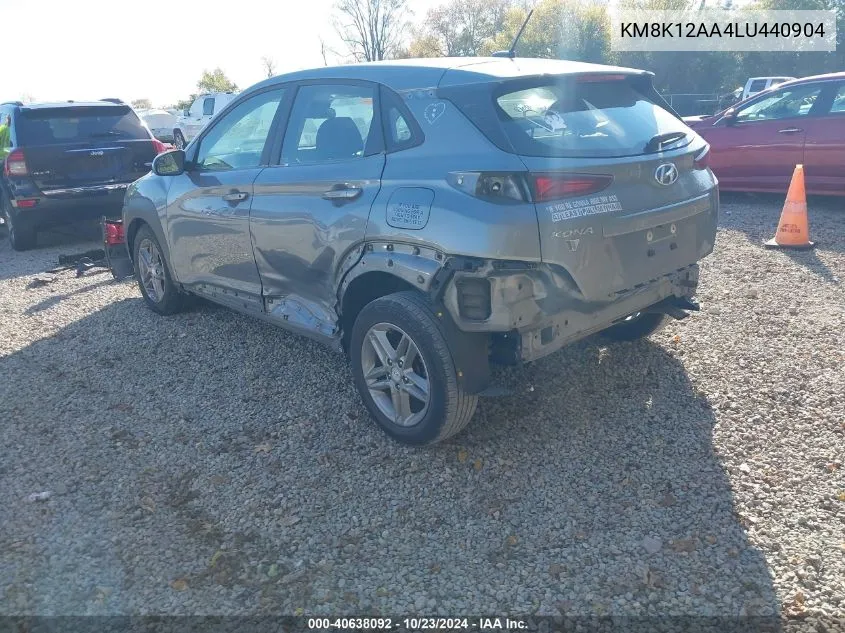 2020 Hyundai Kona Se VIN: KM8K12AA4LU440904 Lot: 40638092