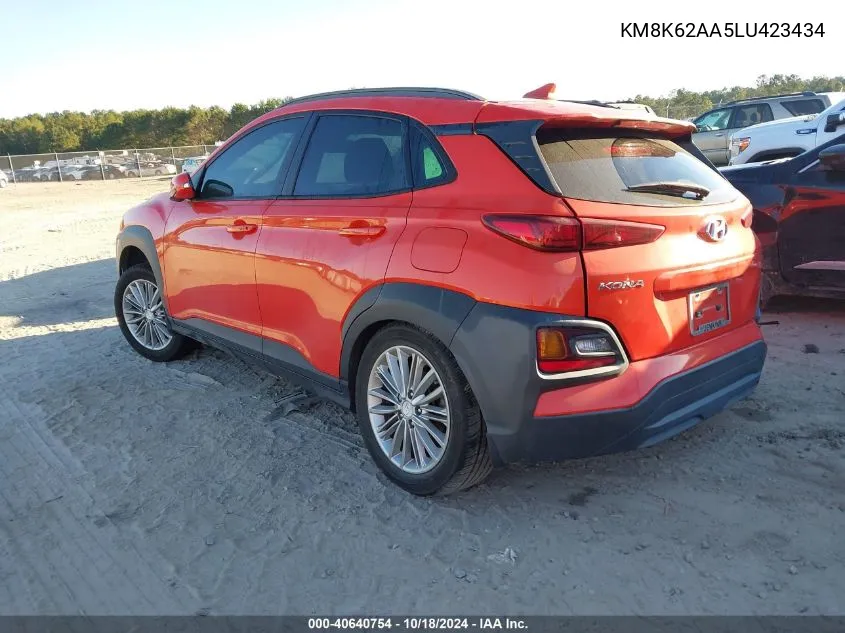 2020 Hyundai Kona Sel Plus VIN: KM8K62AA5LU423434 Lot: 40640754