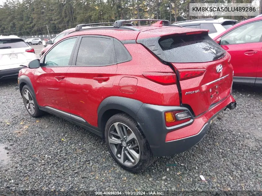 2020 Hyundai Kona Ultimate VIN: KM8K5CA50LU489286 Lot: 40694394